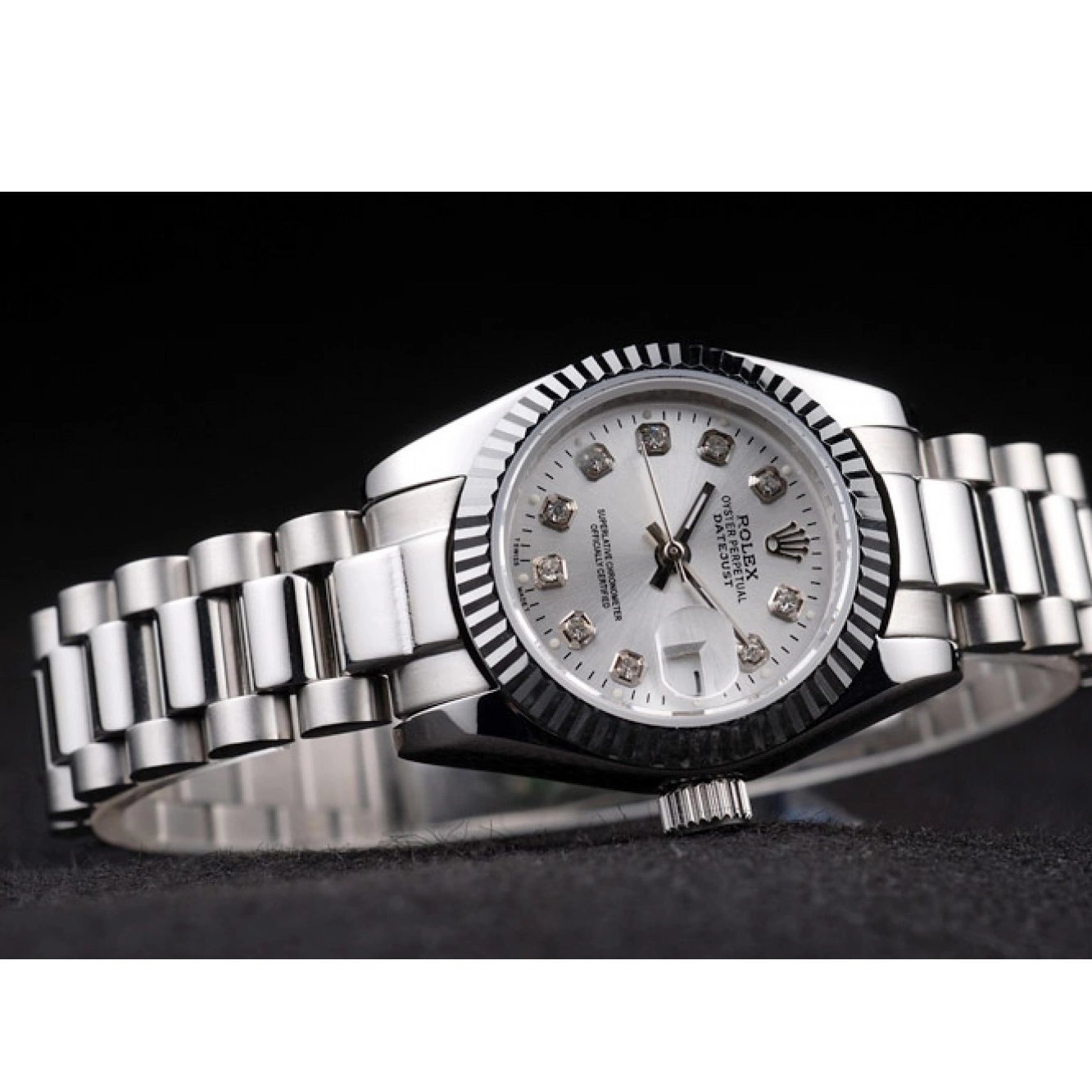 MiroTime 0806 Rolex Datejust Polished Stainless Steel Silver Dial